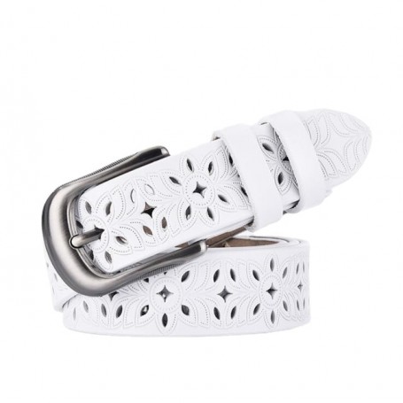 New Genuine Women's Belts Hollow Pattern Fashion Jeans Classic Retro Simple Woman Female Belt Vintage Pin Buckle Strap Jeans