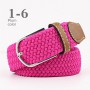 Women Casual Knitted Pin Buckle Without Holes Men Belt Woven Canvas Elastic Expandable Braided Stretch Belts for Female Jeans