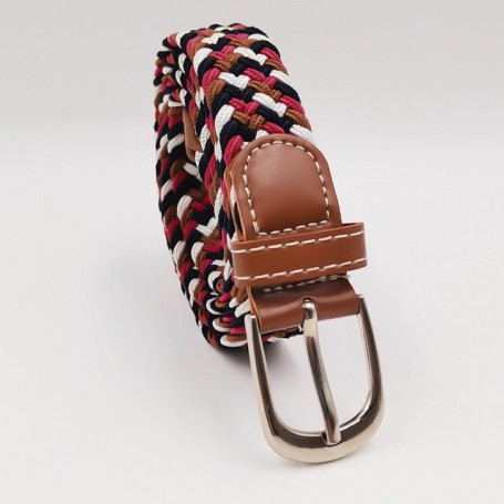 2.5cmX100cm Unisex Thin Belt Women Casual Knitted Pin Buckle Men Belt Woven Canvas Elastic Expandable Braided Stretch Belts