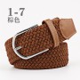 Belt Pin Buckle Expandable Braided Stretch Canvas Unisex Elastic Fabric Woven Casual
