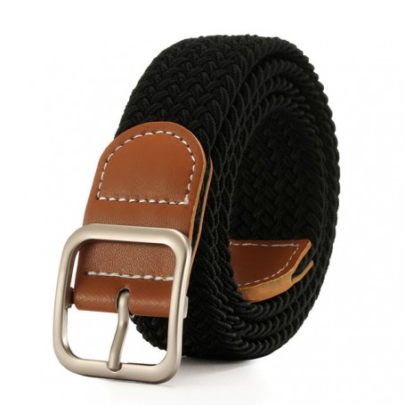 Casual Knitted Men Women Belt Woven Canvas Elastic Expandable Pin Buckle Belts Fashion For Jeans Female Adjustable Waist Belt