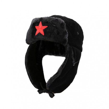 Hat Adult Children Fleece Thickening Warm Russian Ushanka Hat with Ear Flap Pu Leather Fur Trapper Cap Earflap