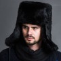 Russian Male Men's Warm Fur Bomber Hats Solid Thicken Earflap Caps Leifeng Solid Snow Hats Warmer Winter Autumn Fashion Hat