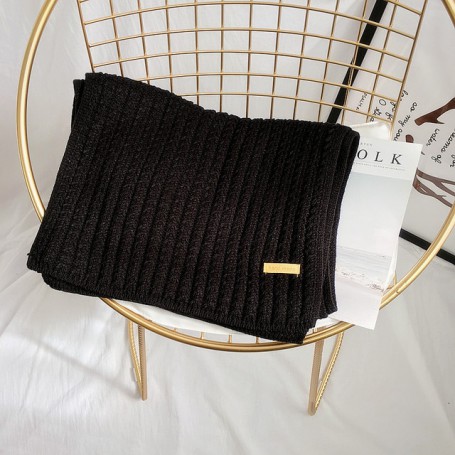 Coarse Wool Knitted Scarf Women's Winter Versatile Girl Student Solid Color Bib Trend Men's Cashmere Warm New Wrap Apparel Shawl