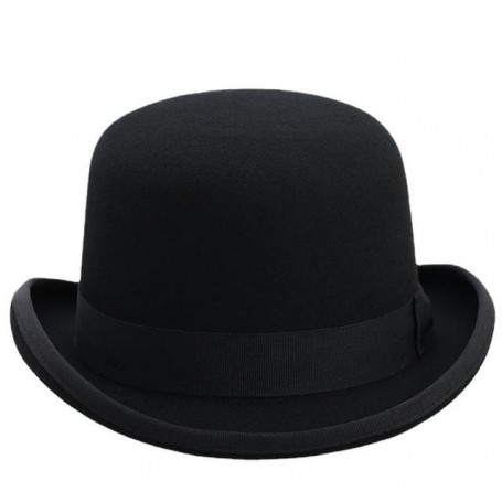 4Size 100% Wool Women Men Bowler Hat Pure Crushable Dome Fedora Hat Traditional Billycock Groom Cap
