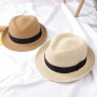 XEONGKVI Korean Pure Color Flanging Parent-child Fedora Hat SpringSummer Straw Hats For Men Boy fashion Women Jazz Cap