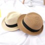 XEONGKVI Korean Pure Color Flanging Parent-child Fedora Hat SpringSummer Straw Hats For Men Boy fashion Women Jazz Cap