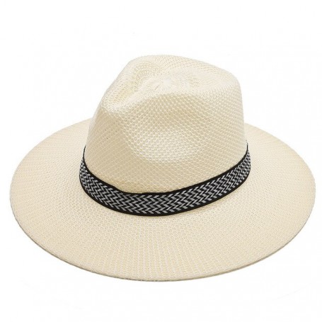 Straw Hat Beach Caps Casual Panama Shade Breathable Vintage Cowboy Jazz Hat Weave Summer Women Man Cap Wholesale