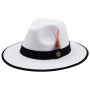 Hat Men's With Feather Fuxury Belts Wide Brim Wool Felted Fedora Hats Women Fascinator Wedding Church Jazz Top Hat Chapeau femme