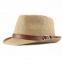 Vintage Summer Straw Hat Cool Men Straw Fedora Panama Hat Paper Retro Hats for Man Solid Fedoras Cap Fedora Men Hat Cap 58-60cm