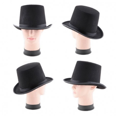 Top Hat for Adult/Children Cylinder Hat Topper Mad Hatter Party Costume Fedora Magician Hat for Carnival Rave Party