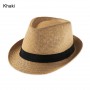 Women Men Fashion Summer Straw Hat Casual Trendy Wide Brim Beach Sun Straw Panama Jazz Hat Cowboy Fedora Hat Gangster Cap