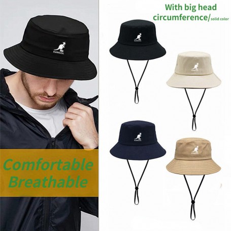 Hot Large Size 62cm 60cm Kangools Bucket Hat Men Women Cotton Casual Fishing Hat with Rope Outdoor Mountaineering Femme Gorro