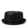 100% Leather Fedora Hat for Men Flat Pork Pie Hat Gentleman Bowler Church Jazz Sun Hat Big 4Size S M L XL