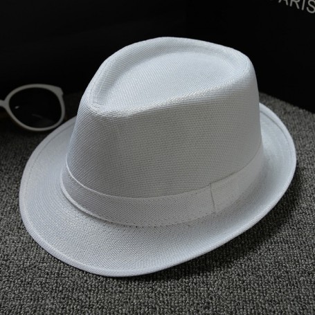 Fedora Hat for Men Fashionable Elegant Vintage Black Women White Red Brim Panama Top Jazz Beach Unisex Classic Cap