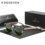 KINGSEVEN Handmade  Black Walnut Wooden Sunglasses Men Polarized UV400 Protection Semi-Rimless Retro Eyewear Women Oculos