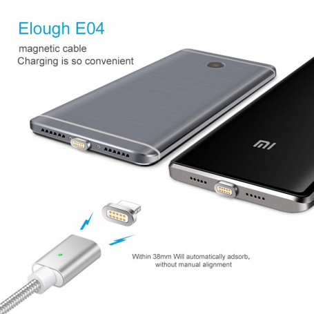 Elough USB Magnetic Cable USB C To Type C Cable Micro USB Cable For iPhone Xiaomi Huawei 2.4A Magnetic Fast Charging Data Wire
