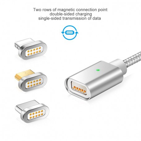 Elough USB Magnetic Cable USB C To Type C Cable Micro USB Cable For iPhone Xiaomi Huawei 2.4A Magnetic Fast Charging Data Wire