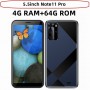New Y93s/Note 11 pro Octa Core 4G LTE 64G/128G ROM Smartphones Big Screen Android Mobile Phones 13MP Cheap Celulares Unlocked