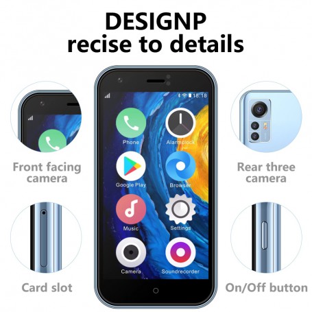 S22 mini Smartphone 2.5" Screen 2 SIM Card Android Quad Core Google Play Store 1GB 8GB GPS Cute Small Celular Mobile Phone