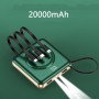 20000mAh Mini Power Bank Qi Wireless Charger Power bank Built in Cable Fast Charger for iPhone 13 12 Pro Huawei Xiaomi Poverbank