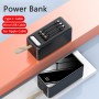 80000mAh Power Bank with Cable Portable Charger Full Mirror Screen LED Digital Display Powerbank External Battery Pack Poverbank