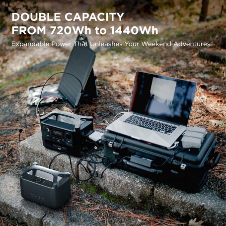 Eco Flow RIVER Pro Power Station Portable 720Wh AC Outlets Extended Capacity Emergency Battery Solar Generator for Home Camping