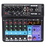Portable 6 Channel Mixer Audio Professional Sound Mixing Console USB Interface Computer Input 48V Phantom Stage Audio Recording