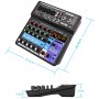 Portable 6 Channel Mixer Audio Professional Sound Mixing Console USB Interface Computer Input 48V Phantom Stage Audio Recording