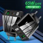 65W Gallium Nitride Fast Charger QC3.0 PD PD33W Smart Quick Charge Adapter For iPhone 13 12 Pro Max Xiaomi Samsung Tablets Phone