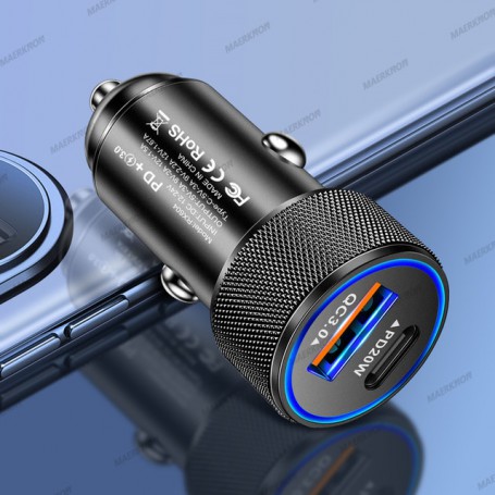 45W USB Car Charger Quick Charge 3.0 PD Type C Fast Charging Phone Adapter For iPhone 13 12 Xiaomi Huawei Samsung Charger In Car