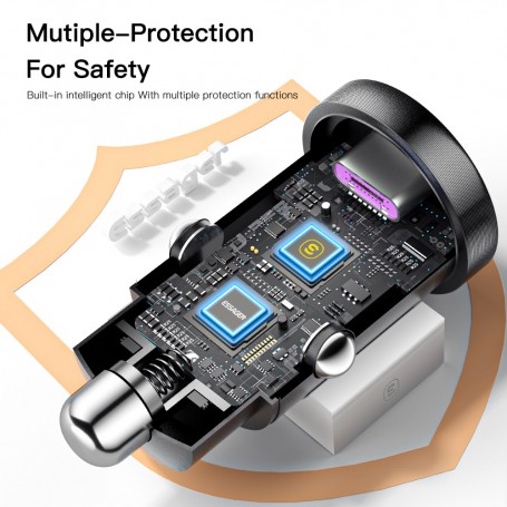 Essager 30W USB Car Charger Quick Charge4.0 QC PD 3.0 SCP 5A USB Type C Car Fast Charging For iPhone 12 13 Huawei Samsung Xiaomi