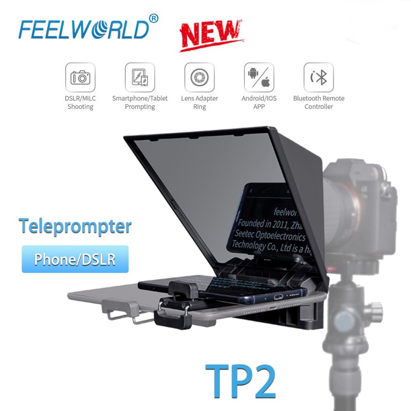 FEELWORLD TP2 Portable Teleprompter DSLR Camera with Remote Control ...