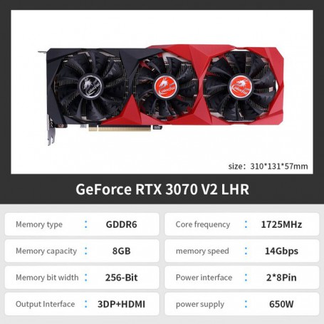Colorful New Graphics Cards iGame GeForce RTX 3070 GDDR6 Gaming Video Cards Desktop GPU placa de video