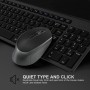 Wireless Keyboard And Mouse Russian Set， 2.4 GHz Stable Connection, Ergonomic Design With Full-Size Numeric Keys, Gray And Black