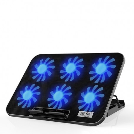 Cooling Base Laptop Cooling Pad Gaming Laptop Stand Cooler Six Fans Two USB Port 2400RPM Adjustable Notebook Stand For Laptop