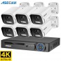 New 4K 8MP Security Camera System H.265 POE NVR Kit Outdoor Waterproof CCTV Camera Audio Video Record Set