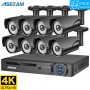 4K 8MP Ai Face Detection Security CCTV Camera System POE NVR Kit Outdoor Home Human Gray Surveillance Camera Xmeye
