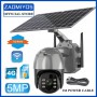 ZAOMIYOS 5MP Solar Cameras Rechargeable 4G SIM Card/WIFI PTZ Video Surveillance Outdoor Waterproof Security Cams PIR Color Night