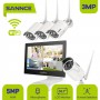 SANNCE 4CH 1080P Wireless Video Security System 10.1inch LCD Screen NVR With Speaker 4X Waterproof IP Camera Built in Microphone