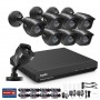 SANNCE 8CH 1080P Lite Video Security System 5IN1 1080N DVR With 4X 8X 1080P Outdoor Weatherproof CCTV Video Surveillance Cameras