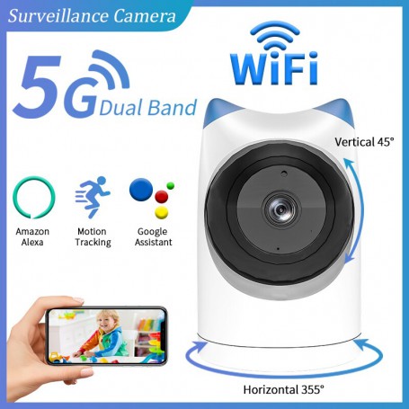 5G/2.4G Dual Band Wifi Surveillance Cameras 1080P PTZ IP Camera Wireless Two-way Audio Smart Security Cam Detection Baby Monitor