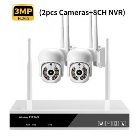 AZISHN 3MP HD H.265 Wireless CCTV System Human Auto Track PTZ WiFi Security IP Camera Outdoor 8CH P2P NVR Video Surveillance Kit