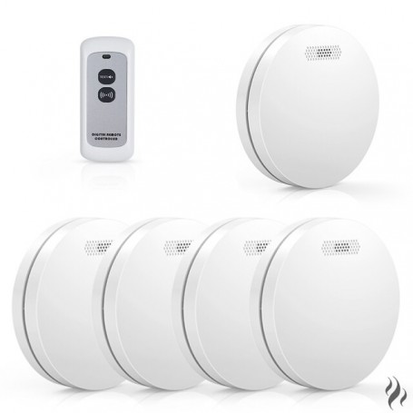 CPVAN Interconnected Smoke Detector Wireless 433MHz Interlink Fire Alarm with 10 Years Battery Smoking Sensor for Home Security