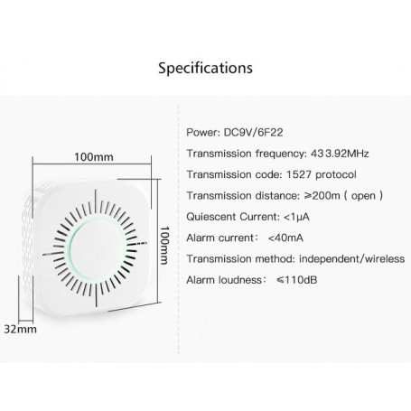 Smart smoke alarm home commercial wireless remote alarm fire fire sensor smoke detector