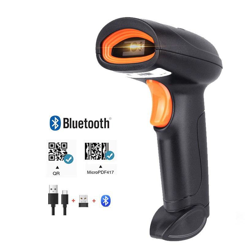 H4B Bluetooth Wireless Wired Barcode Scanner 2D QR Codes Reader PDF417 ...