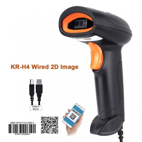 H4B Bluetooth Wireless Wired Barcode Scanner 2D QR Codes Reader PDF417 and H3 Handheld Barcode Reader Support for Logistic Store