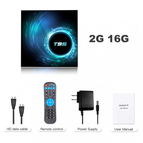 Newest T95 Android 10.0 TV Box Voice Assistant 6K 3D Wifi 2.4G&5.8G 2GB 4GB RAM 16G 32G 64G Media player Very Fast Box Top Box