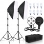 SH Photography Softbox Lighting Kit Four Lamp Softbox Kit 50x70CM Soft Box Equipment E27 Base For Photo Studio Kit Shooting