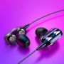 OLAF 3.5MM HiFi Wired Headphones Quad Core Sport Earphone Dual Driver Bass Stereo Headset In-Ear Music Earbuds With Microphone